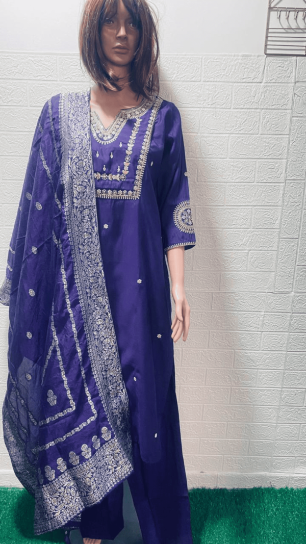 Roman Silk 3 Pcs Straight Kurthy
