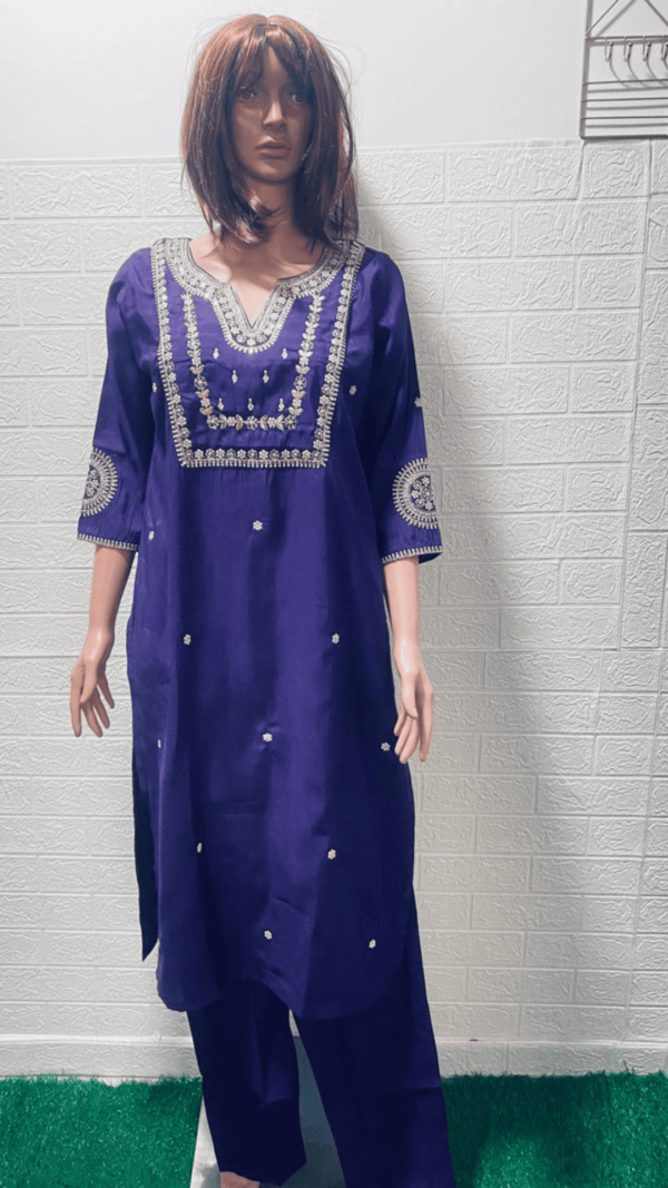 Roman Silk 3 Pcs Straight Kurthy - Image 2