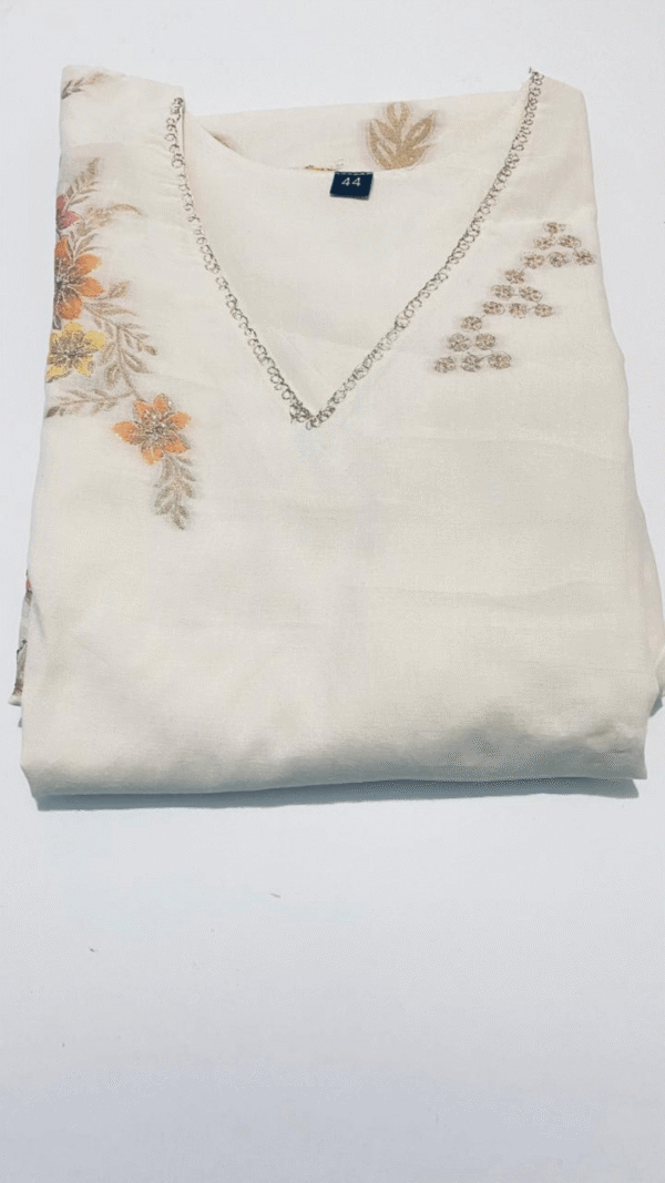 4 Pcs Set Slub Cotton with Embroidery - Image 3