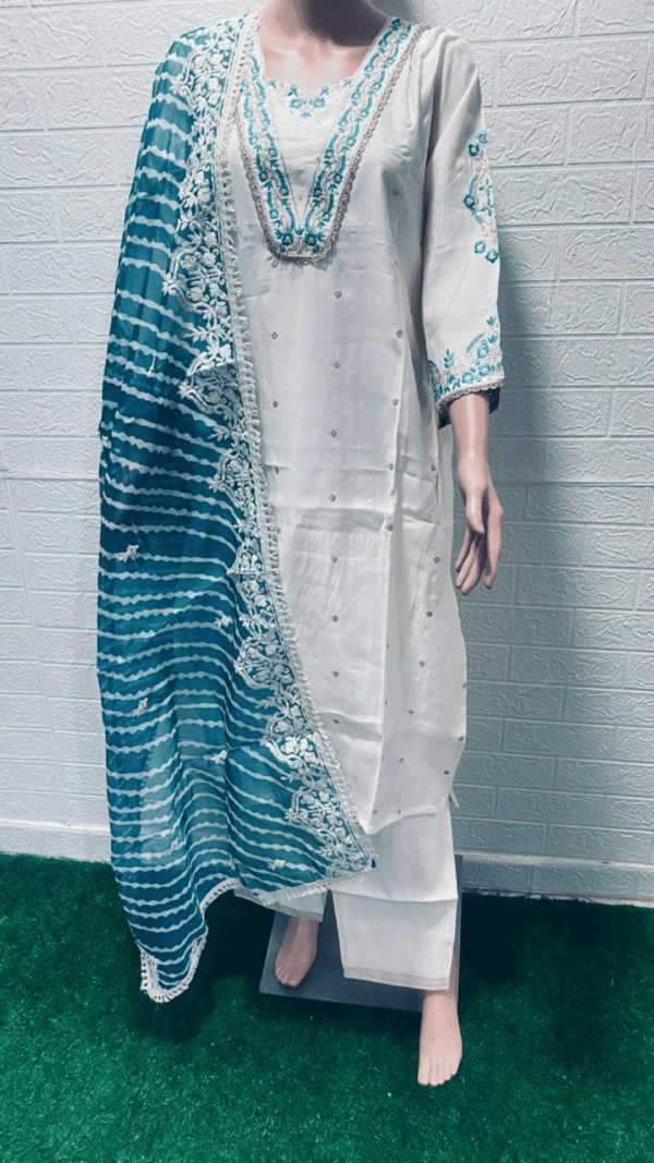 3 Pcs Set Slub Silk