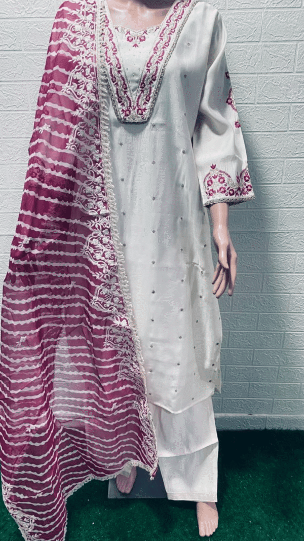 3 Pcs Set Slub Silk